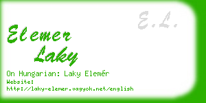 elemer laky business card
